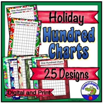 Preview of Christmas Hundred Charts - 25 Holiday Theme Designs