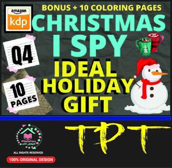 Preview of Christmas I Spy for Kids /Printable Game for Kids BONUS + 10 Coloring Pages