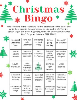 Christmas Icebreaker Bingo by MrsBaileyShop | TPT