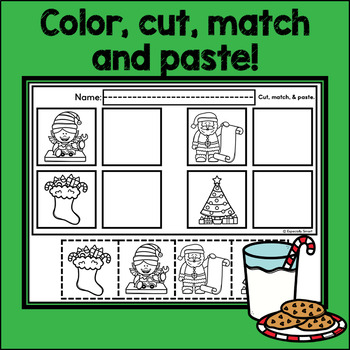Christmas Identical Matching Cut And Paste Freebie For Special Education