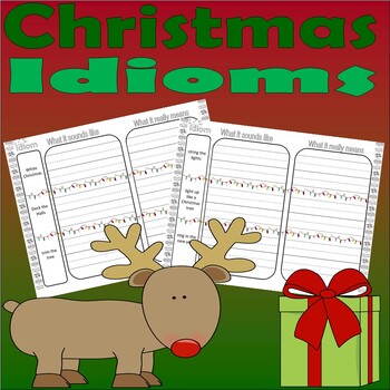 Preview of Christmas Idioms Activities Worksheets NO PREP Speech Language Therapy SLP SPED