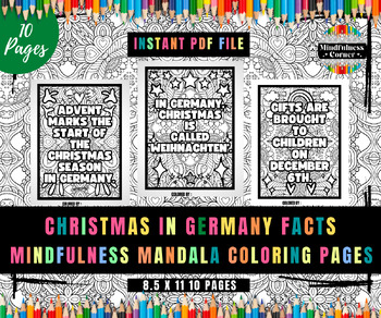 Preview of Christmas In Germany Craft Coloring, Fact Phrases Coloring, 3rd Grade, No Prep