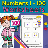 Reading Writing Tracing Numbers To 100 Worksheets  :  Numb