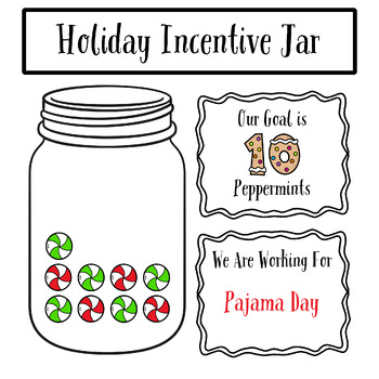 Preview of Christmas Incentive Jar, Class Reward, Incentive Chart, Holiday, 50 Pages