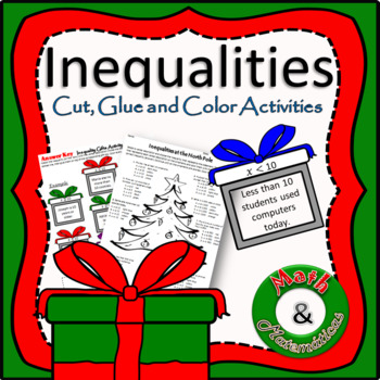 Preview of Christmas Inequalities  Match Verbal Description with Inequality-TEKS 6.9A