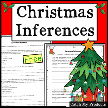 Preview of Christmas Inferencing Activity or Drawing Conclusions Worksheets