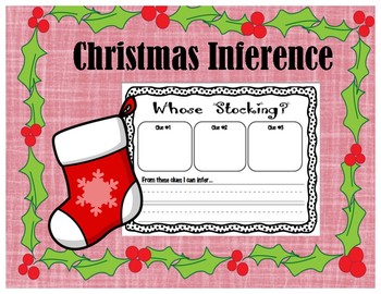 Christmas Inference Worksheet By Joyfullymrsjordan Tpt