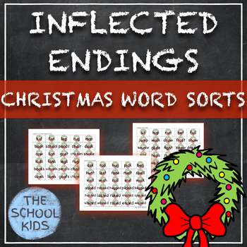 Preview of Christmas Inflected Endings Word Sorts s es ies 3 sounds of ed ing