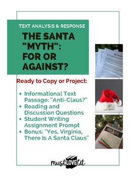 Preview of High School Christmas Reading Comprehension Passages and questions, plus writing