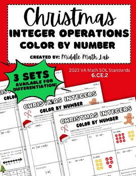 Preview of Christmas Integer Operations | Color By Number