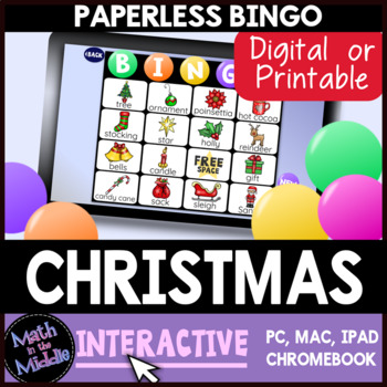 Preview of Christmas Bingo Game - Interactive Holiday Digital Bingo Game