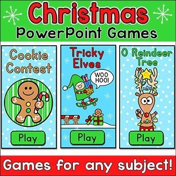 Preview of Christmas Games to Review Any Subject - Elf & Gingerbread Man Activities