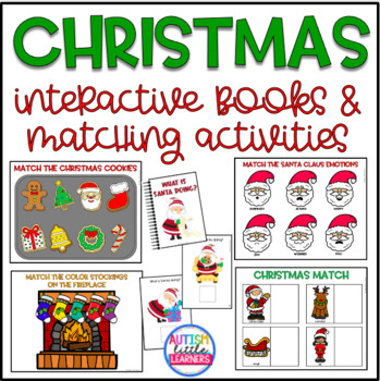 Preview of Christmas:  Interactive Visual Books & Matching Activities for Little Learners