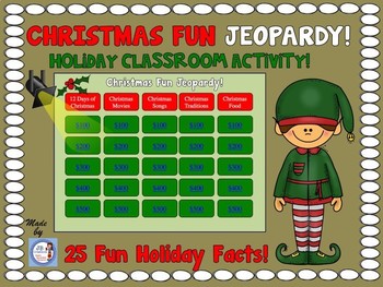 Preview of Christmas Jeopardy!  Christmas Trivia for Elementary!