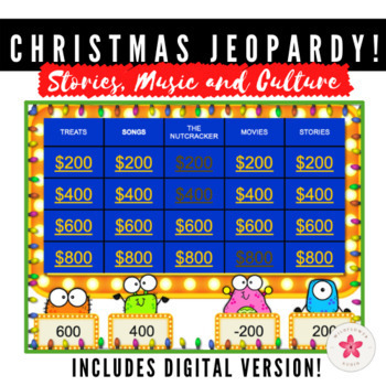 Preview of Christmas Jeopardy Game Show with Scoreboard | PreK, Kindergarten, 1st, 2nd