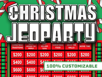 Preview of Christmas Jeopardy Powerpoint Game Classroom Game | Distant Learning Game