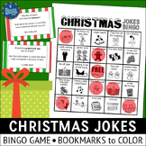 Christmas Jokes Bingo Game and Bookmarks to Color