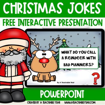 Preview of Christmas Jokes Powerpoint and Printable Set  Free