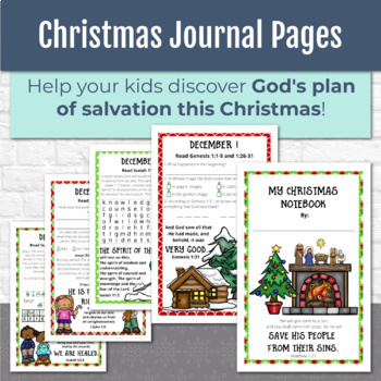 Preview of December Journal Pages with Bible Verses - Christmas Journal Pages for Advent