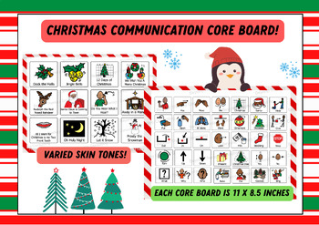Preview of Christmas Joy AAC Communication Core Board