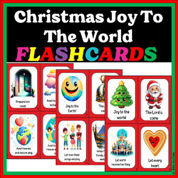 Preview of 'Joy To The World' 25 Days of Christmas Flashcards | Christmas Song