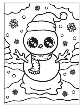 Kawaii Cute Christmas Coloring Pages