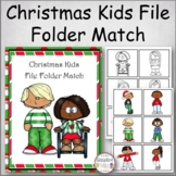 Christmas Kids File Folder Match