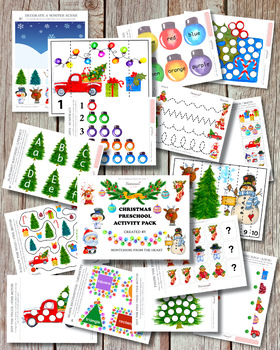 Preview of Christmas Kids Montessori Activity Pack Printable