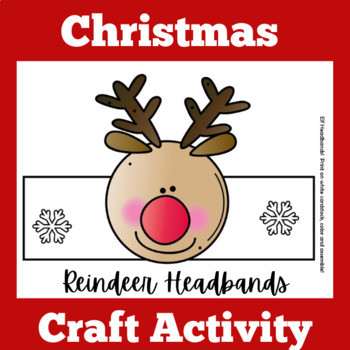 Preview of CHRISTMAS REINDEER Craft Worksheet Activity Preschool Kindergarten 1st 2nd Grade