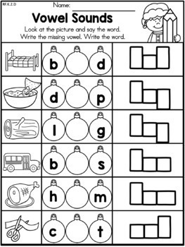 Christmas Kindergarten Literacy Worksheets (Common Core Aligned)