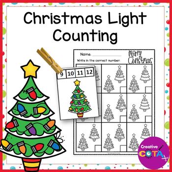 Preview of Christmas Kindergarten Math Centers Counting Number Activities and Worksheets