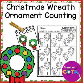 Preview of Christmas Kindergarten Math Centers Counting and Number Order Activities