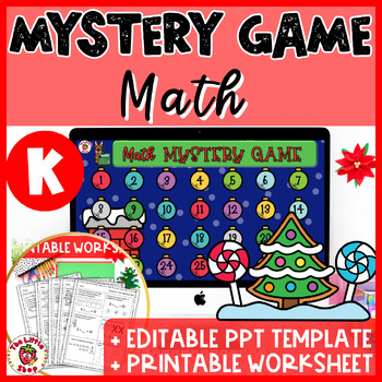 Preview of Christmas Kindergarten Math Mystery Game - PPT Game + Printable Worksheet