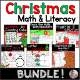 Christmas Kindergarten Math and Literacy Centers Bundle