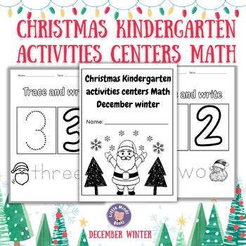 Preview of Christmas Kindergarten activities centers Math December winter