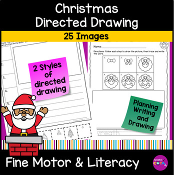 Preview of Occupational Therapy Christmas Directed Drawing Writing Prompts With Pictures
