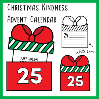 Preview of Christmas Kindness Advent Calendar | Random Acts of Kindness | Gift box craft
