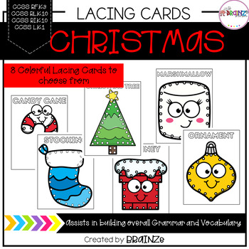 Preview of Christmas Lacing Cards | Ages 3 - 10 | Fun Christmas Activity