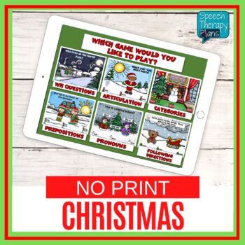 Preview of No Print Christmas Language & Articulation Games