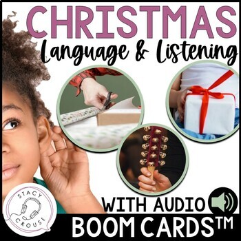 Preview of Christmas Language & Listening Activity Speech Therapy BOOM CARDS™ Real Sounds