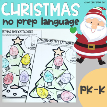 Preview of Christmas No Prep Language Activities for Speech Therapy