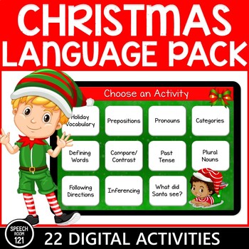 Preview of Christmas Language Pack | No Print | Digital Speech