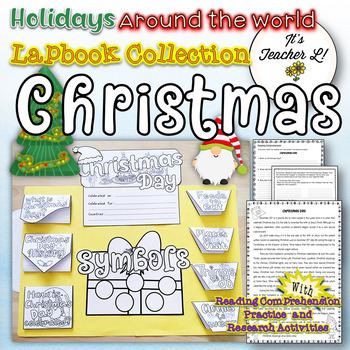 Preview of Christmas Lapbook with Reading Comprehension Activities