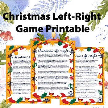 Christmas Left-Right Game Printable Holiday Activity for 1st to 5th Grade