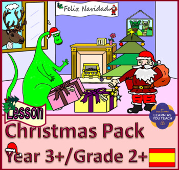 Preview of Primary/Elementary Grade 2+ / Year 3+ Spanish Christmas Lesson Pack