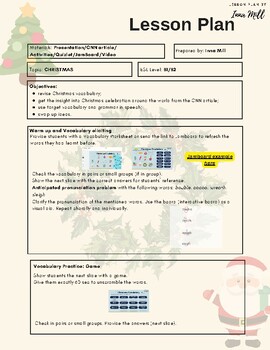 Preview of Christmas Lesson Plan