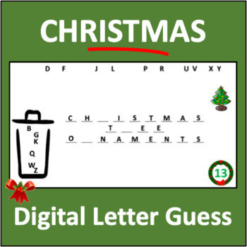 Preview of Christmas Letter Guess - an interactive ELA game