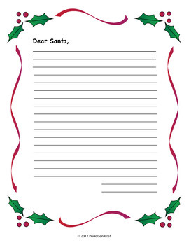 Santa Letter and Holiday Paper by Pedersen Post | TpT