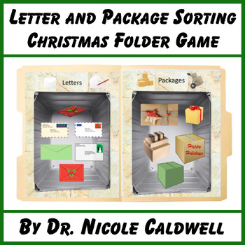 Preview of Christmas Letter and Package Sorting File Folder Game