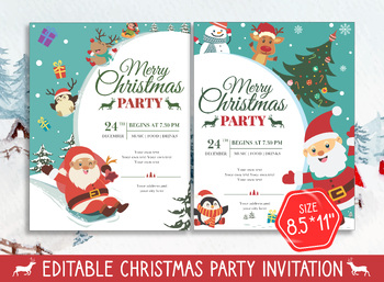 Preview of Christmas Letter to Parents Template and Invitations, 2 Designs, 2 Sizes